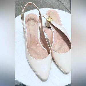 Elegant Cream Women's Slingback Heels